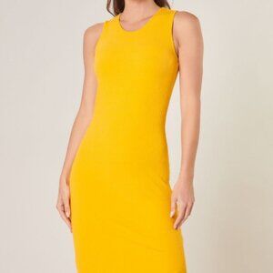 Size medium yellow ribbed sleeveless dress